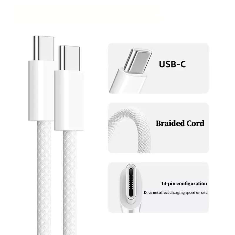 PD 60W USB-C to USB-C Fast Charging PD Cable For iPhone 17 16 Series Macbook Huawei Samsung Xiaomi Type C to Type C Cord Cable