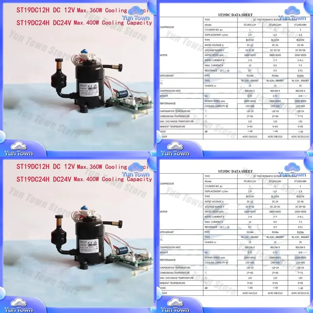 for ST19DC Compressor 12V 24V 48V R134A Refrigeration Compressor for Portable Refrigerator Mini Air Conditioner Car Fridge