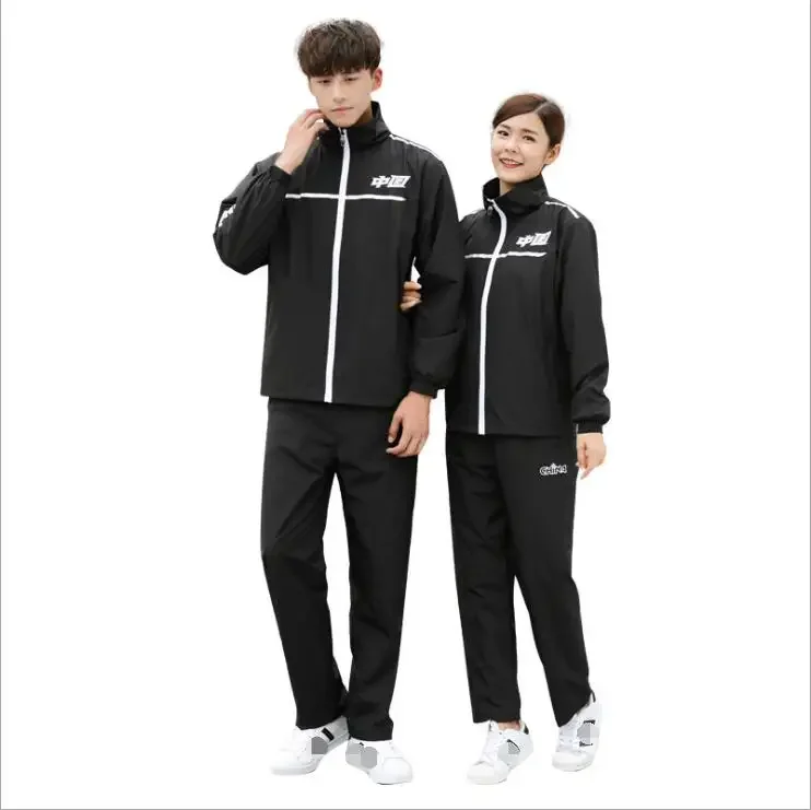 China National Team Sportswear Suit Athletes Group Student Class Clothing Couples Sport Leisure Suit Women National Team Garment