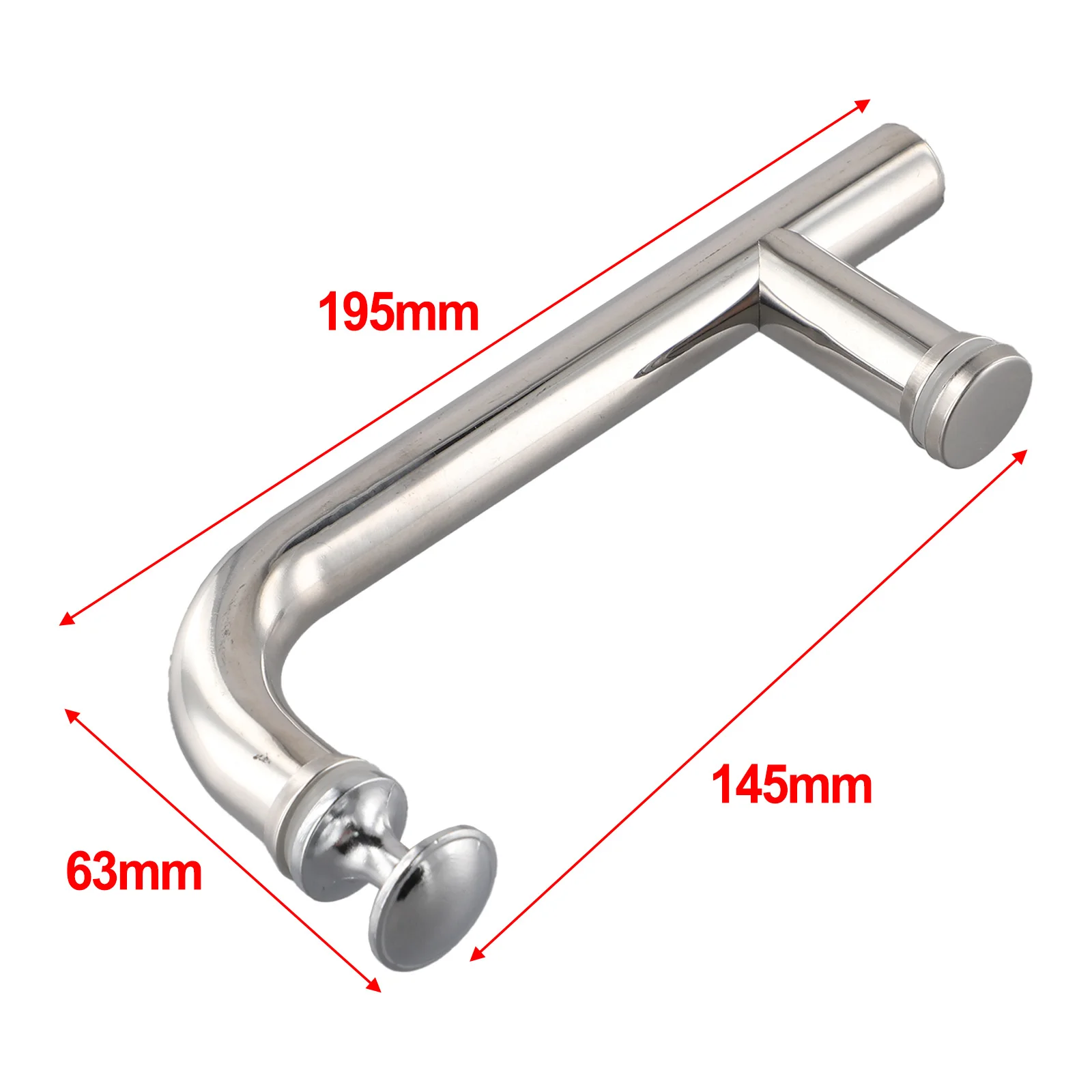 Door Hardware Accessory Bathroom Glass Door Handle Modern Design Rust Resistant Stainless Steel Brushed Finish Bathroom Kitchen