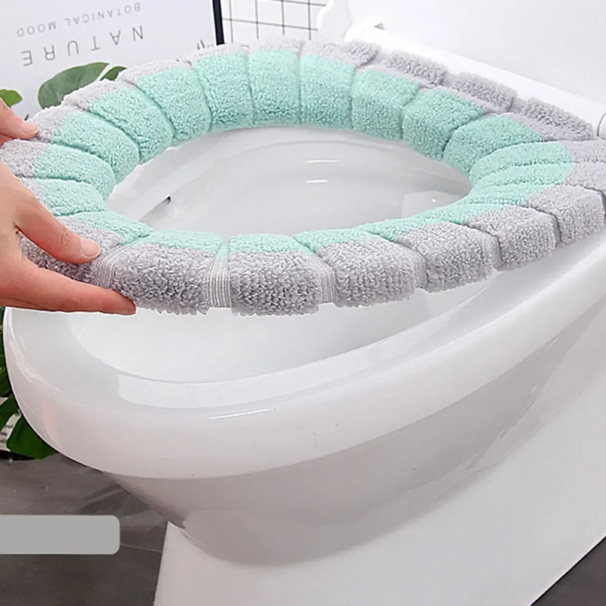 Universele Toiletbrilhoes Winter Warm Zacht Wc Mat O-Vormig Badkkussen Met Handvat Winter Warm Badkameraccessoires