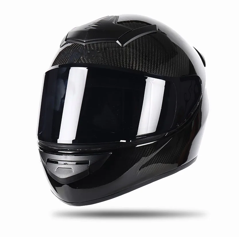 DOT Carbon Fiber Anti-Fog Lens Bluetooth-earphone  Racing Helmet