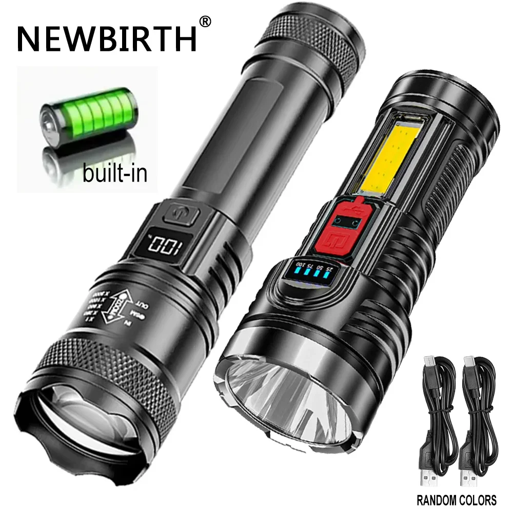 

High Strong Power Led Flashlights Tactical Flash Light Torch Ultra Bright Lamp USB Charging Camping Fishing Defensa Lantern