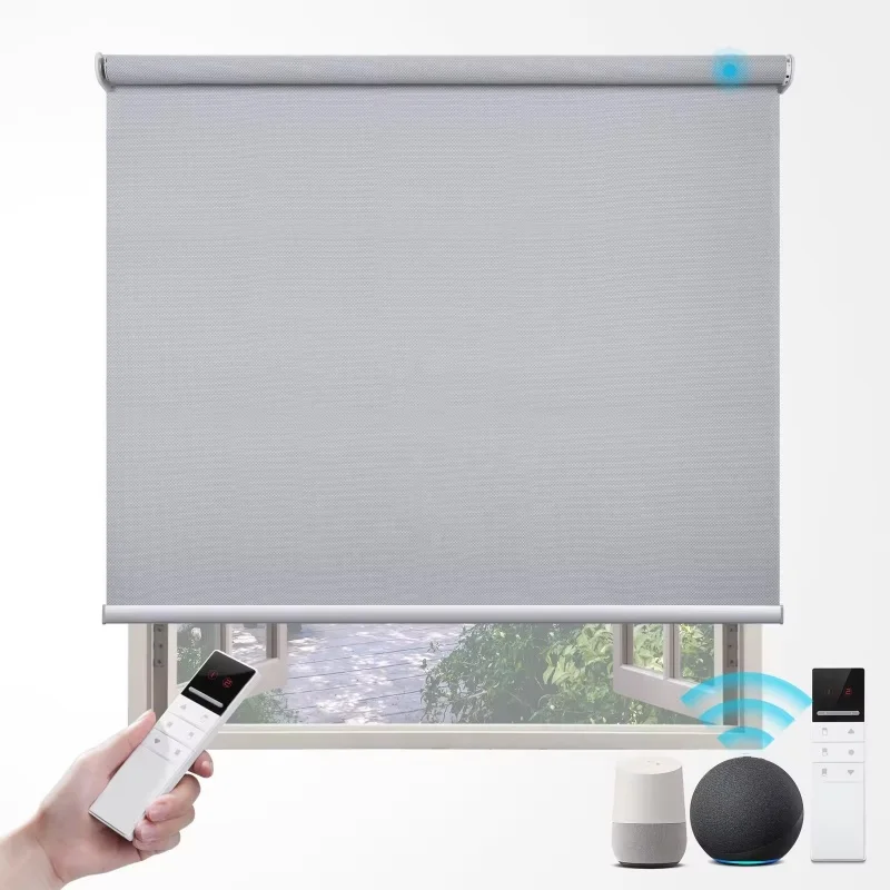 Fashion Style Customized Remote Motorized Blackout Wifi Control Tuya Zigbee Electric Roller Blinds For Office