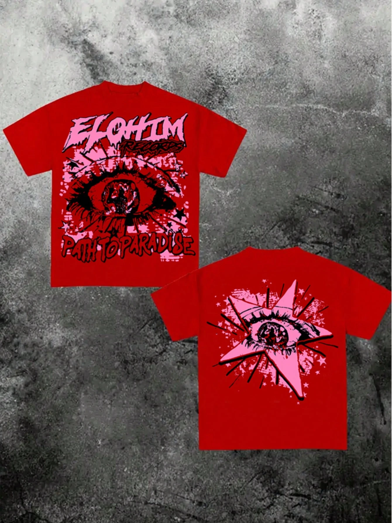 تي شيرت رجالي برقبة دائرية وأكمام قصيرة كاجوال من القطن الخالص مطبوع بنمط Y2K مرسومة يدويًا للجنسين برسومات قطنية