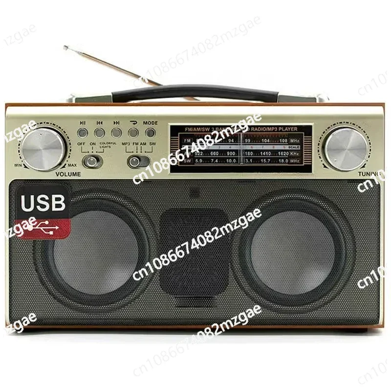 Retro desktop full-band radio nostalgic semiconductor home Bluetooth wooden player All-in-one