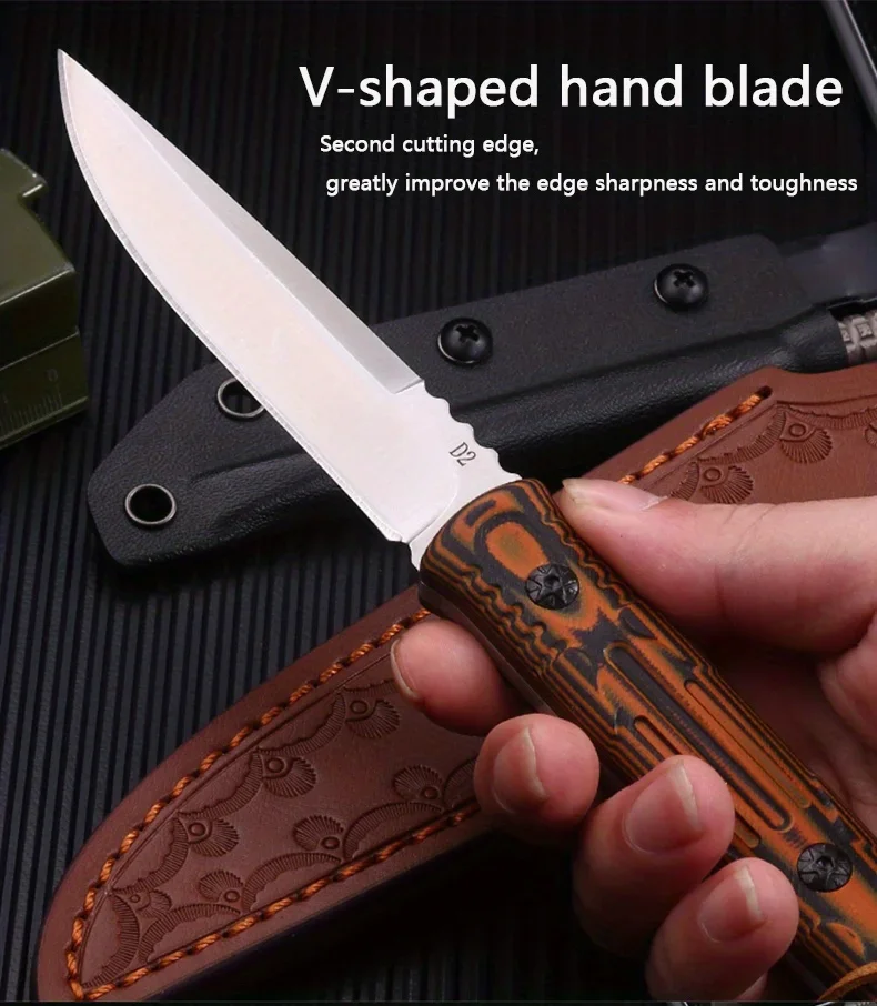 

Full Tang D2 Steel Topwell ручной работы с фиксированным лезвием нож для выживания G10 ручка EDC открытый кемпинг охота инструменты для выживания с ножнами