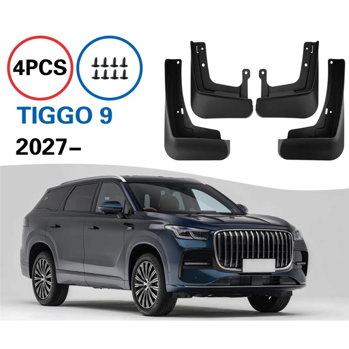 Easy Install Thickening PP Car Wheel Mudguard Mud Flaps For Chery Tiggo 9 Ebro S900 2025 2026 2027 Waterproof Fenders MudFlaps