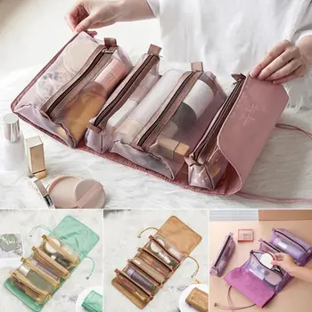 Trousse de toilette multifonctionnelle, trousse de rangement de voyage, trousse de toilette enroulable, trousse de maquillage en poudre, trousse de maquillage