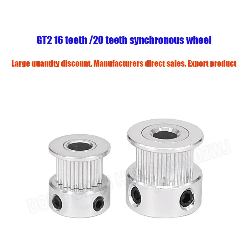 2GT Timing Pulley 16T 20T, Aluminum Alloy GT2 Belt Pulley for CNC 3D Printer Stepper Motor Drive Systems