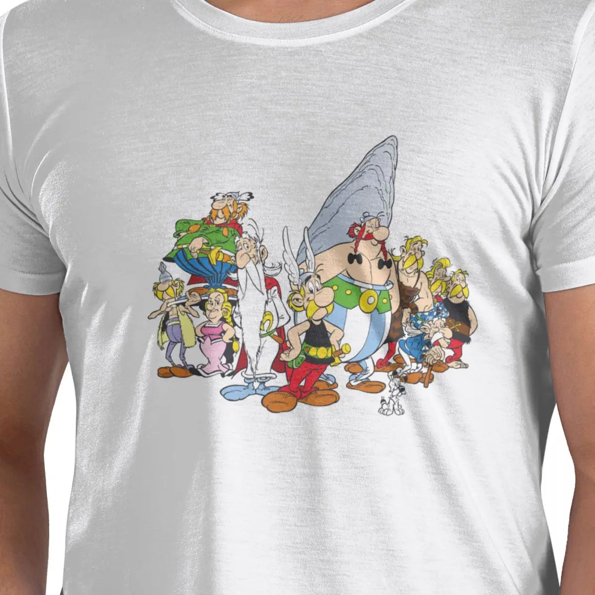 

Астерикс и Обеликс Dogmatix футболка из 100% хлопка мужские классические футболки мужские с круглым вырезом с коротким рукавом S-6XL