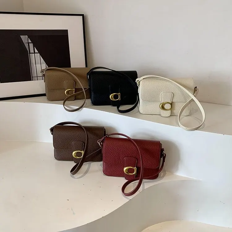2025 Light Luxury New Oil Wax Leather Small Square Bag Fashion Texture Temperament High-end Simple Bag Women's Shoulder Bag