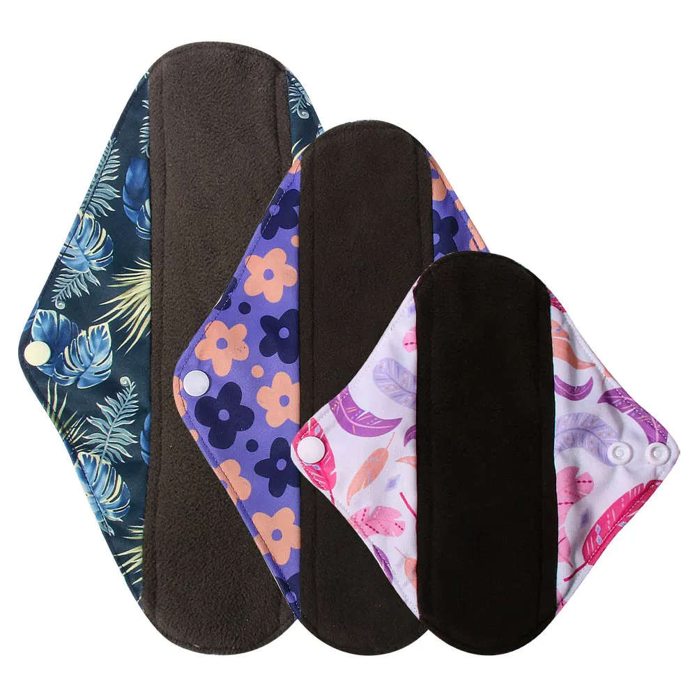 3 sizes Reusable menstrual pads for monthly sanitary pad towels Heavy absorbency women use in period Feminine Hygiene