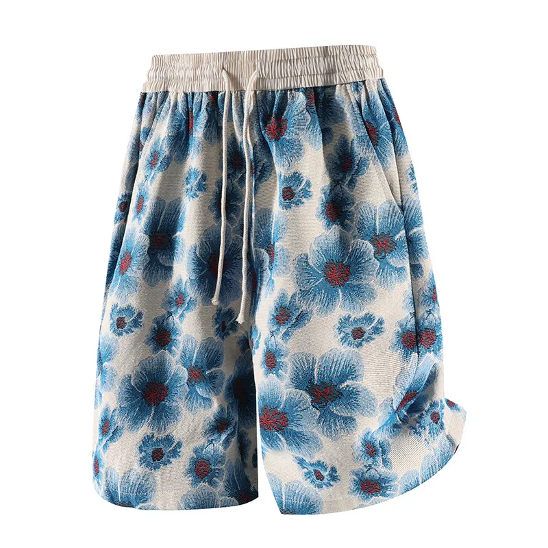 

Летние мужские повседневные шорты с завязками на талии и вышивкой, пляжные шорты-бермуды