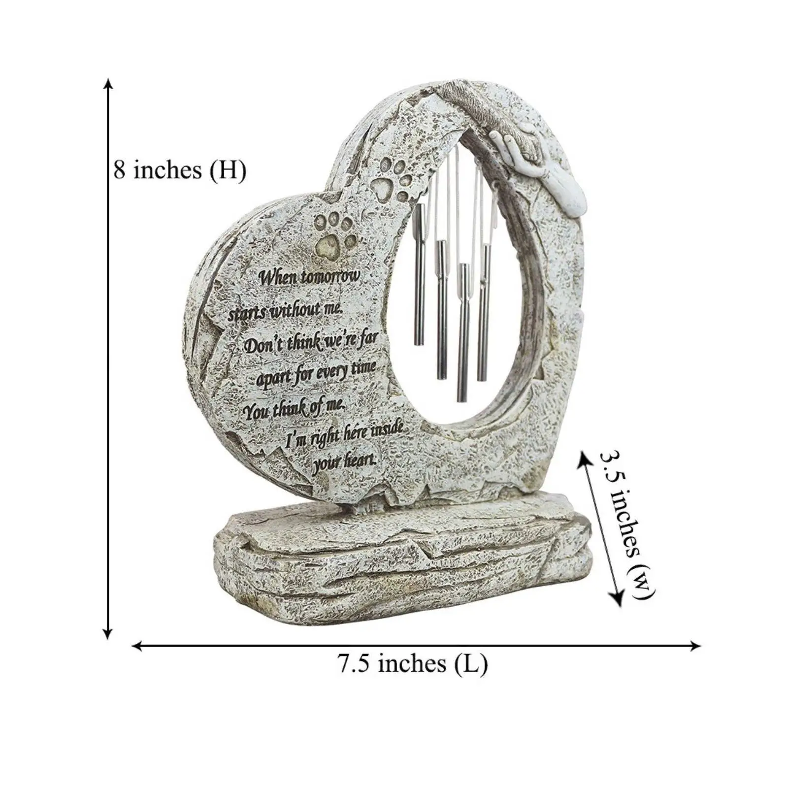 Resin Tombstone Cat Commemorative Stone Heart Shaped Pet Memorial Personalized Garden Decor for Loss