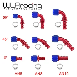 Universal AN6 AN8 AN10 Push-on Hose End Fittings Fuel Oil Cooler Hose Fitting 0 45 90 180 Degree Reusable Connection Adapter
