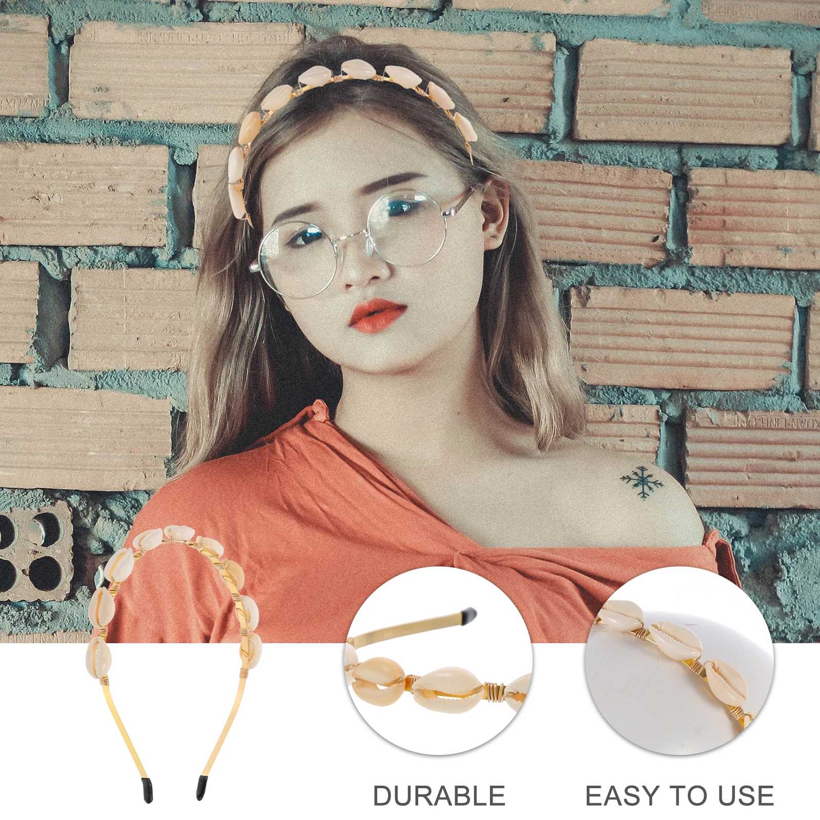 

Headgear Shell Headband Vacation Headbands for Girls Women Hair Attachments Seashells