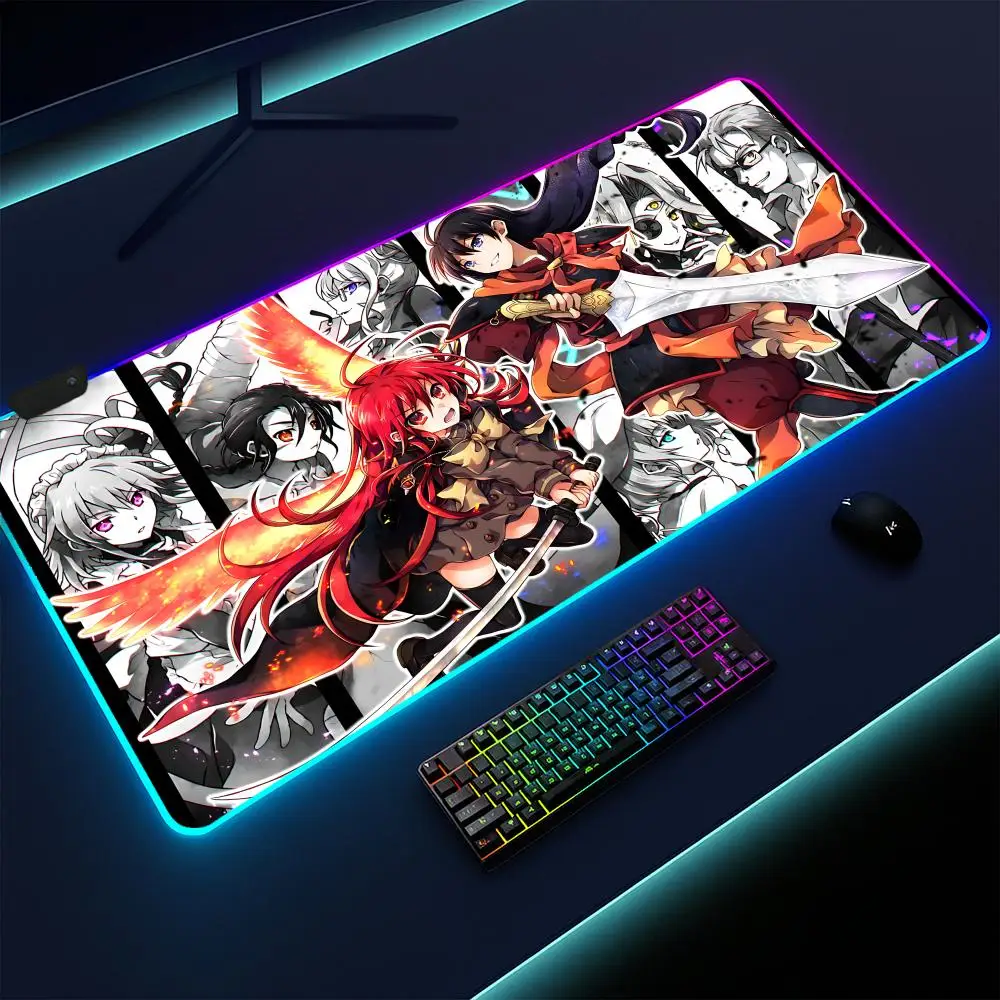

Коврик для мыши Shakugan No Shana Игровой коврик, светодиодная подсветка, нескользящая основа, водонепроницаемый, большой настольный коврик, мягкая поверхность