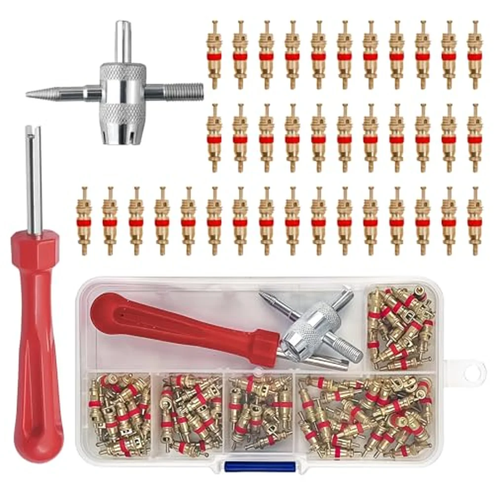 

102PCS Tire Valve Removal Set Valve Cores+Valve Core Removers Valve Repair Tool For Air Conditioning Valves, Making It An Essent