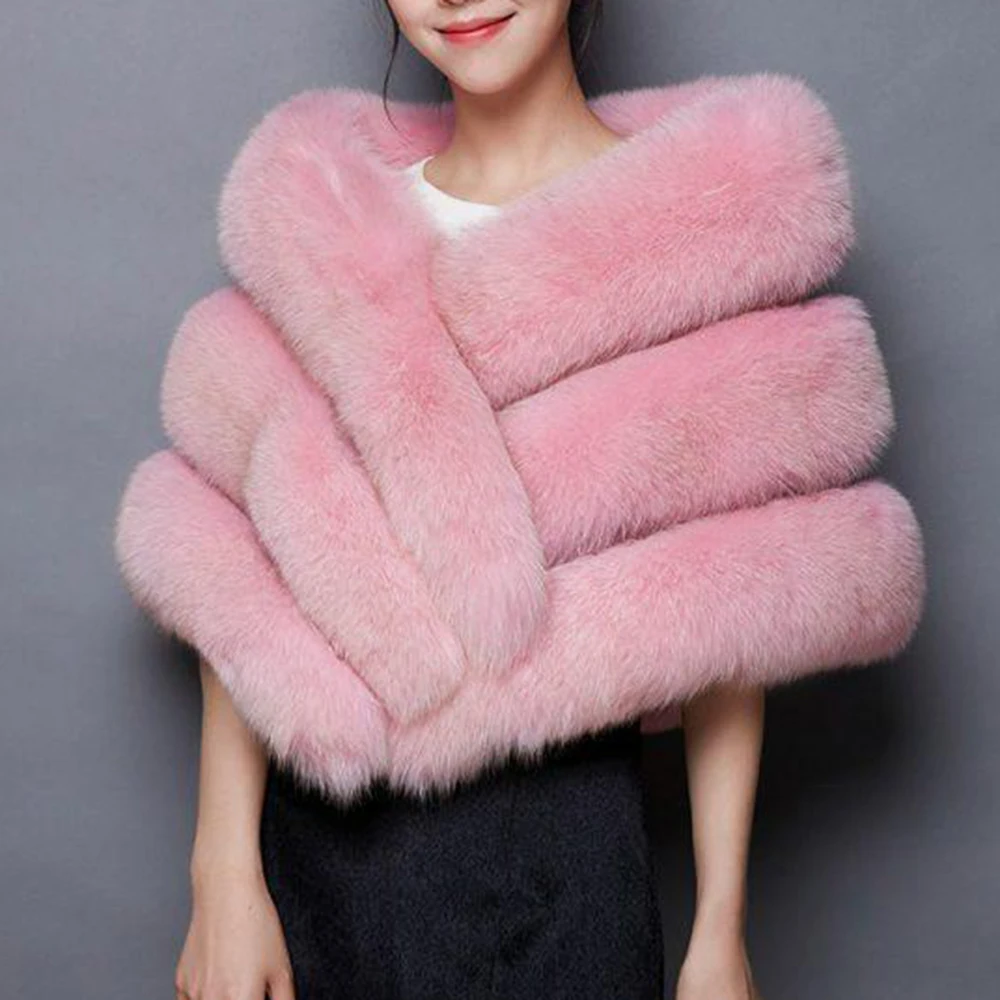 2025 new Haining fox fur coat Korean version splicing thin shawl women's fur cape special offer  short cloak