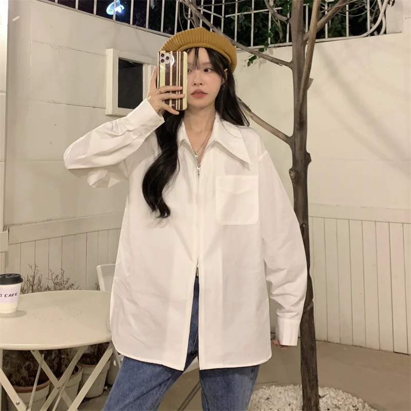 

Leggings Shirt Inside Female Early Spring 2023 Design Sense Niche Senior Sense Loose Everything Long-Sleeved Blouse White Shirt