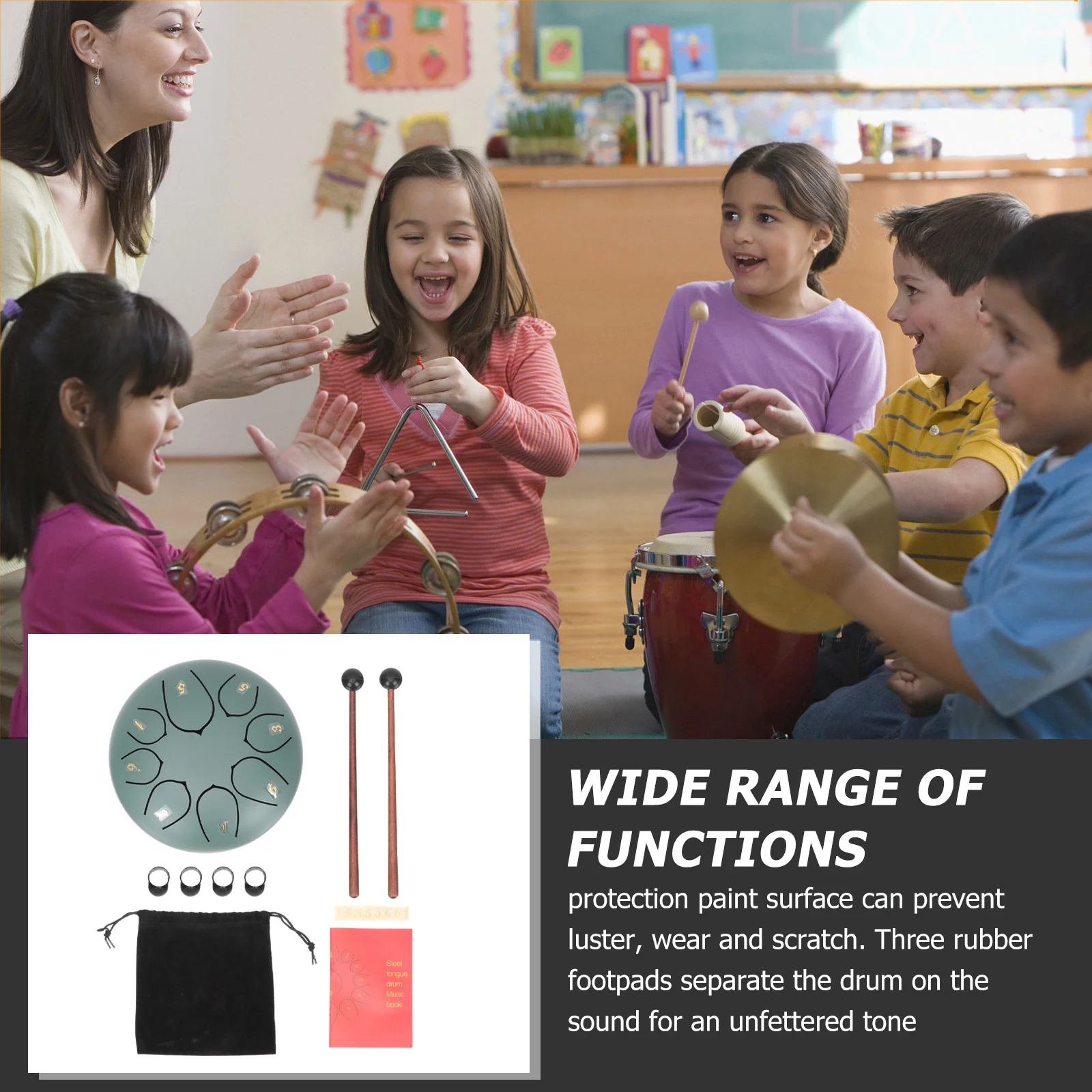 

Beginners Percussion Shakers Musical Instruments Fun Montessori Bongos for Hand Drum