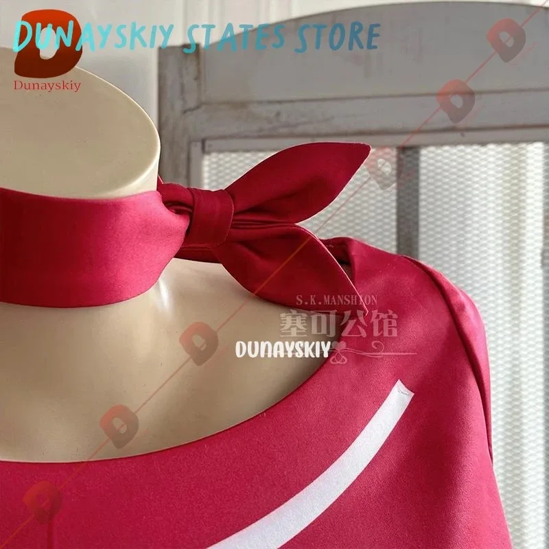 

asdh8@MiSide Crazy Mita Cosplay Costume Wig Dress Skirt Uniform Headwear Red Hairpins Hairband Halloween Party For Women Girls P