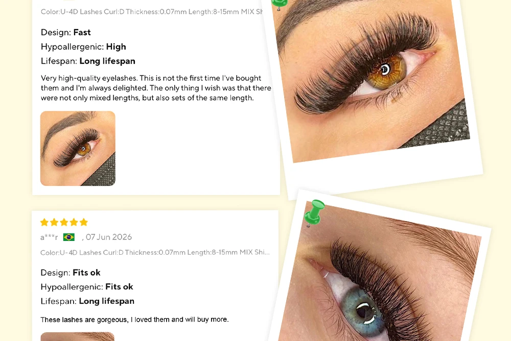 LUKATME U-Form 4D Kleeblatt Wimpernverlängerungen, vorgefertigte Fächer, schwarze D-Curl, weiche, voluminöse, leicht zu fächernde Wimpern 8-15mm für den Salon – Detail 13