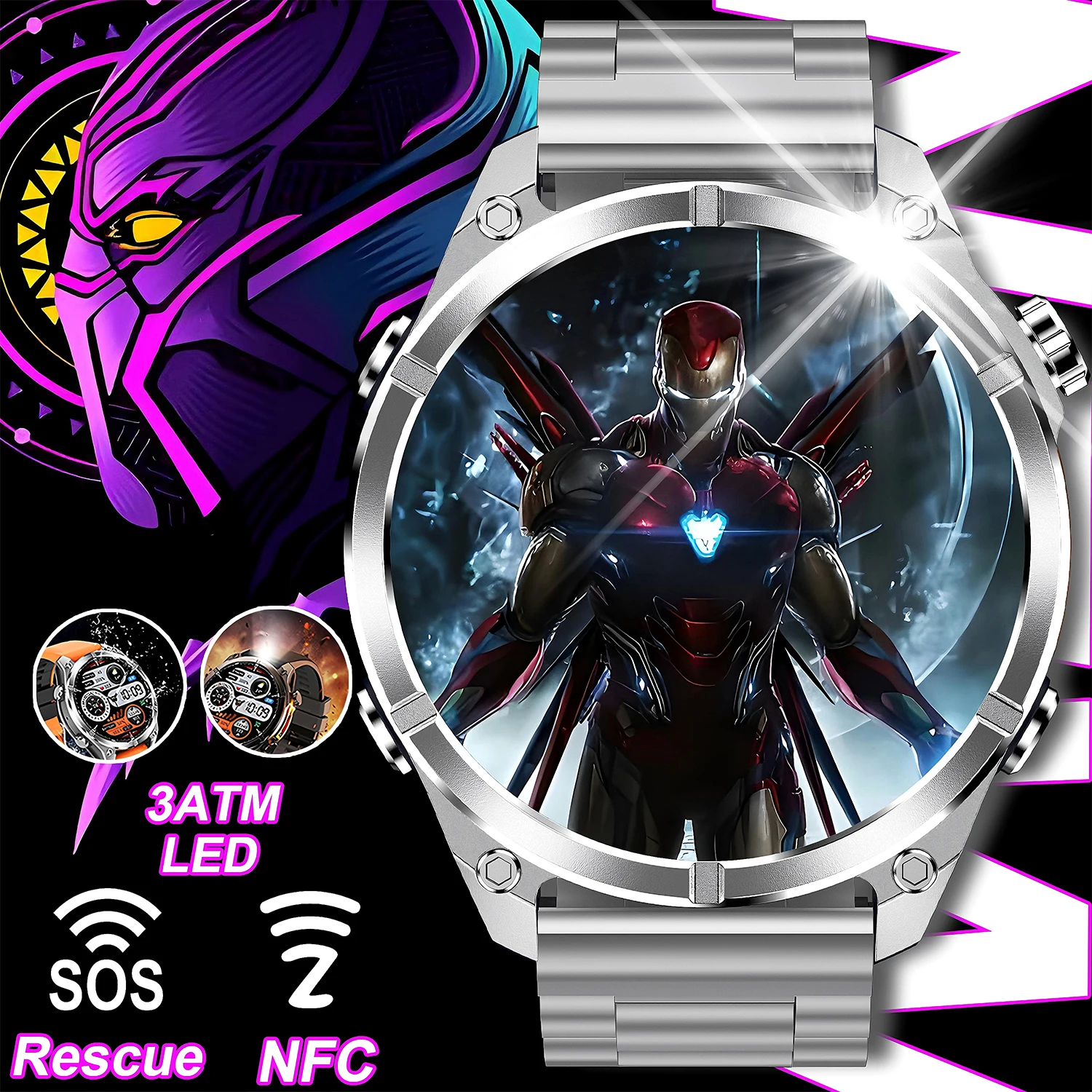 

New Diving Smart Watch Men AMOLED Screen 3ATM Waterproof For Xiaomi Heart Rate Compass Sports Fitness Bluetooth Call Smart Watch