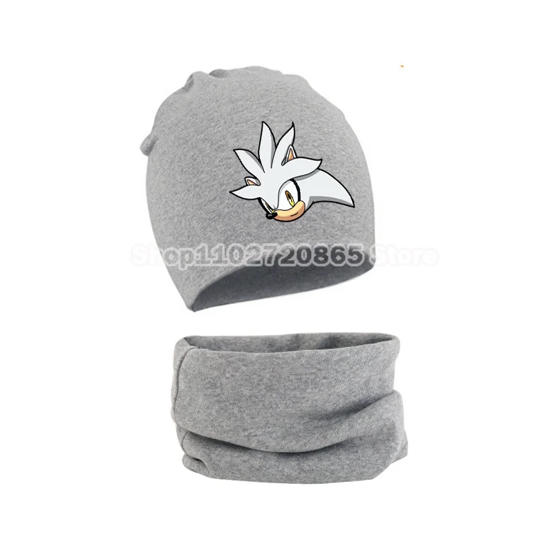 Neue 2 stücke Sonics Baby Gestrickte Hüte Schal Herbst Winter Hut Set Jungen Mädchen Mode Hüte Neugeborenen Weiche Nette Cartoon headwear Geschenk