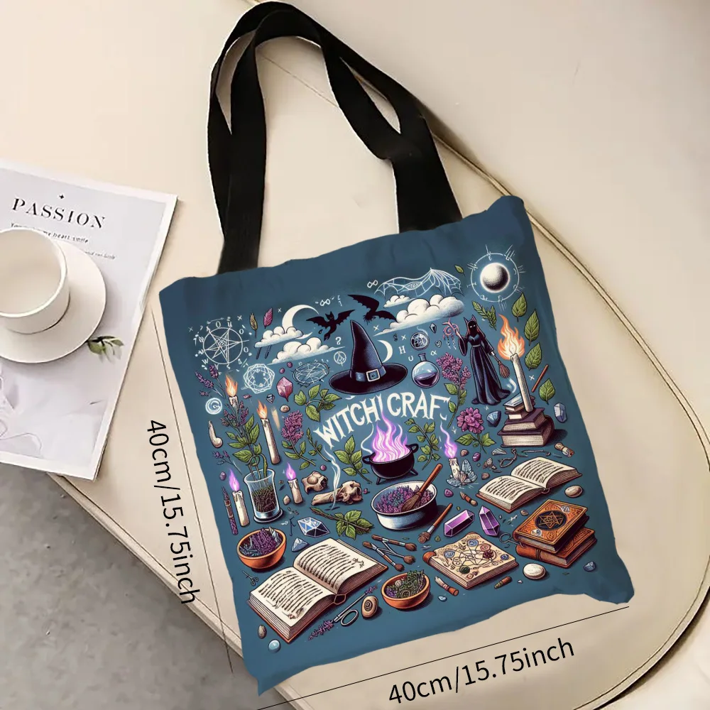 حقيبة يد ذات طابع السحر، حقيبة تسوق، حقائب رائعة للسفر في الهواء الطلق، حقائب كتف ذات سعة كبيرة، هدية سحرية للهالوين