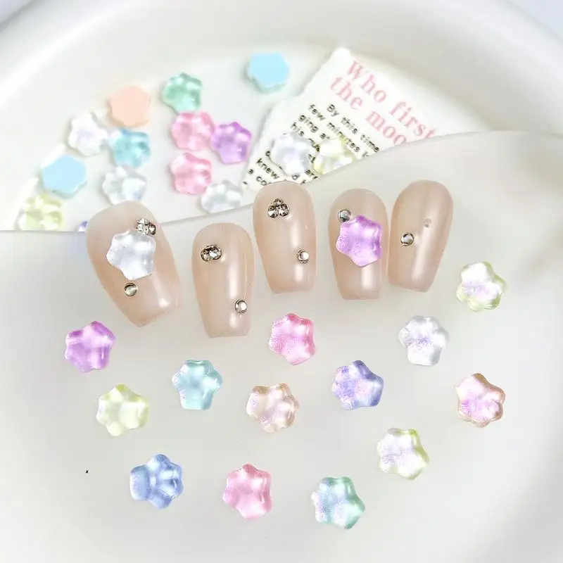 30PCS Resin Translucent Cute Cat Claw Nail Art Charms Colorful Mini Claw Mocha Aurora Series Nail Decorations for DIY Nail Parts