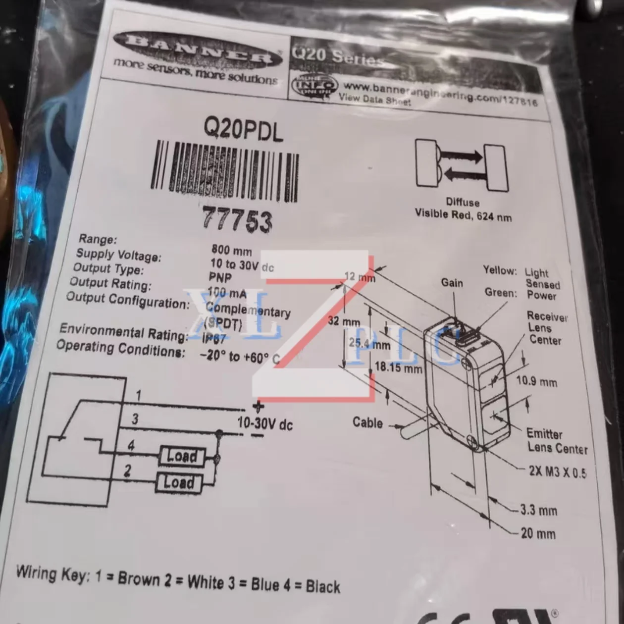 새로운 원본 광전 센서 Q126EQ Q12AB6FF30 Q12AB6FF50 Q20PDL Q20PDL