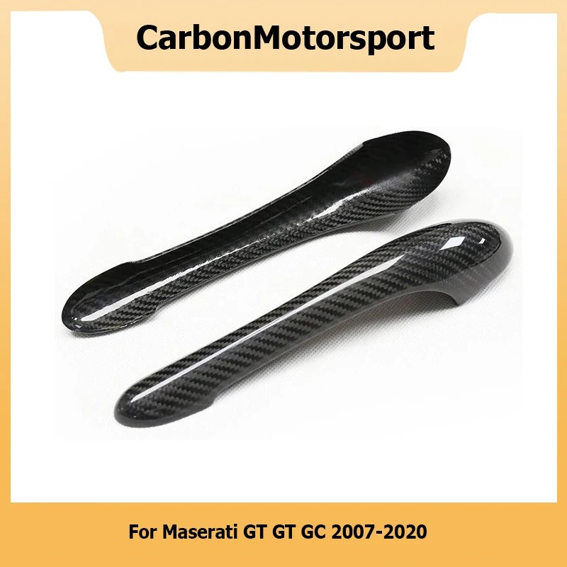 Full Real Dry Carbon Fiber Door Handle Cover Trim Stickers for Maserati GT Gran Turismo GC Gran Cabrio 2007-2020 2 Pieces