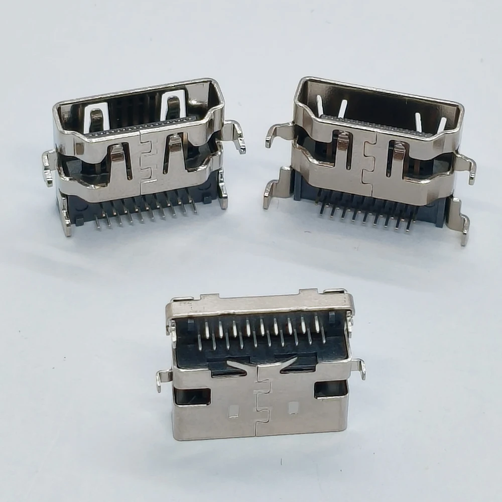 5 Stück 19-Pin HDMI Typ A Buchsenstecker Einbauboard 3,7/4,37mm 19P HD-Buchse mit Befestigungslaschen HD-Video-Schnittstellenanschluss – Detail 5