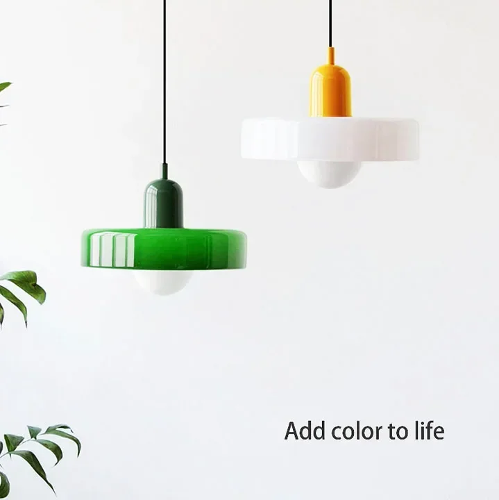 Modern LED Pendant Lamp, Chandelier de vidro colorido, Retro Hanging Light, Lustre Lanterna, Fit para quarto, cabeceira e Home Decor