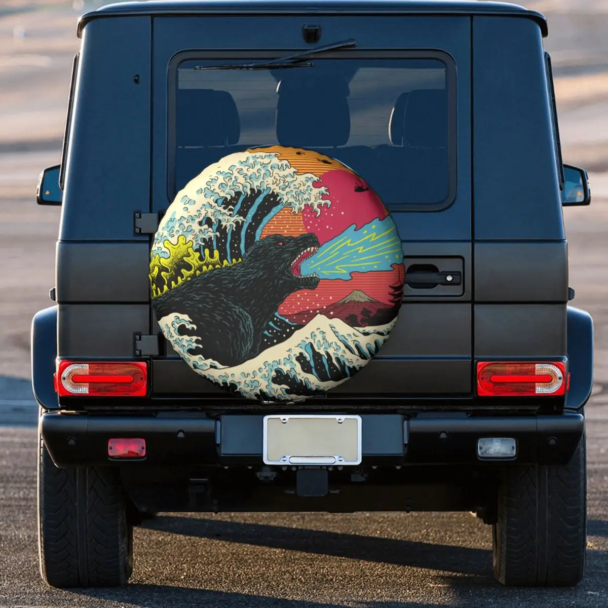 Japanese Fashion Retro Wave Kaiju Spare Wheel Tire Cover for Honda CRV Monster Jeep RV SUV Camper 14\