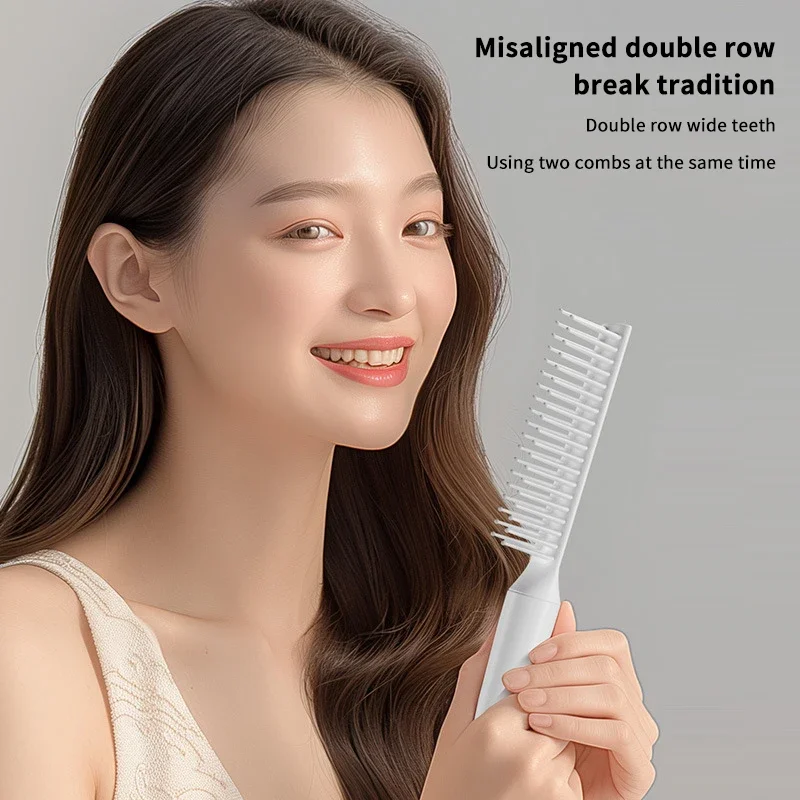 

Double-row Wide Toothed Smooth Hair Comb Women's Exclusive Long Hair Scalp Massage Brush Household Barber Detangling Hair Brush