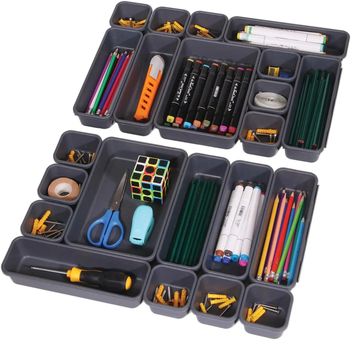 

Набор из 22 пластиковых перегородки для ящиков для кухни, ванной комнаты, офиса и спальни.