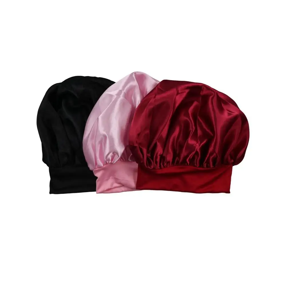 Fashion Comfortable Night Sleep Women Nightcap Lady Silk Satin Bonnet Sleeping Hat Shower Caps Hair Cap