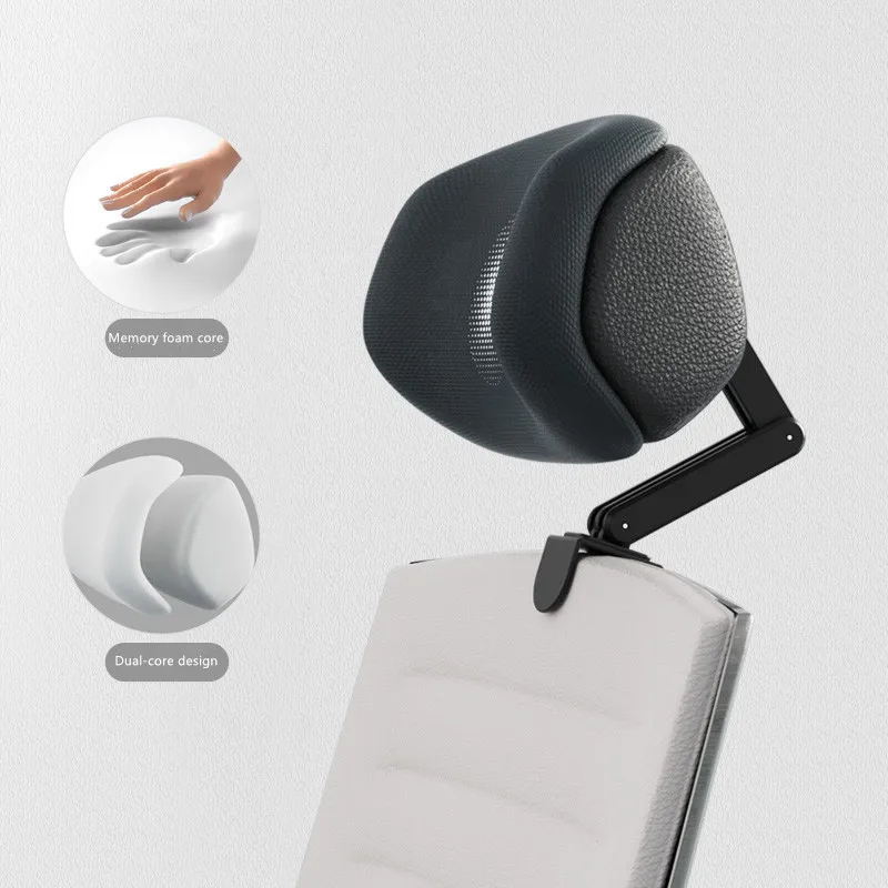 Memory Foam Headrest Attachment for Office Chair, Attachable Chair Head Rest, Desk Chair Neck Support,Sponge Head Pillow ﻿