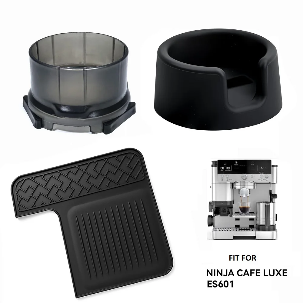 Portafilter Dosing Ring & Non-Slip Tamper Mat Silicone Dust-Proof Pad Fit for Ninja ES601/655/701 Coffee Maker Accessories Set