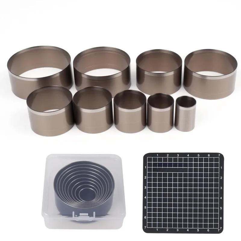 

9-piece Leather Circle Cutting Tool Set 15/20/25/30/35/40/45/50/55mm Sizes Professional Tool For Leather Craft Punching