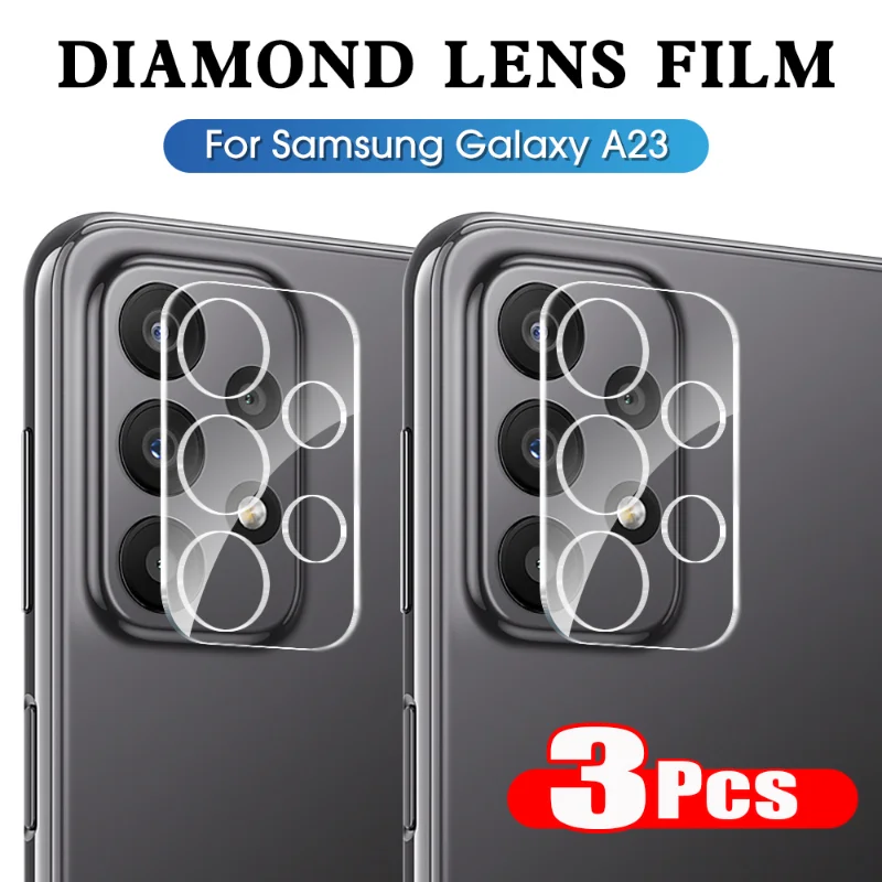 Protector de pantalla de película HD para cámara trasera de Samsung Galaxy A23, Protector de pantalla de lente de vidrio templado antiarañazos para Galaxy A23