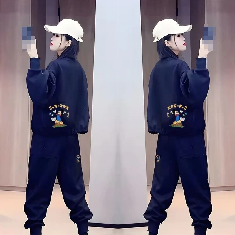 

2025 Trendy Hoodie Set: European Oversized Two-Piece with Harem Pants, Youthful & Slimming Loungewear