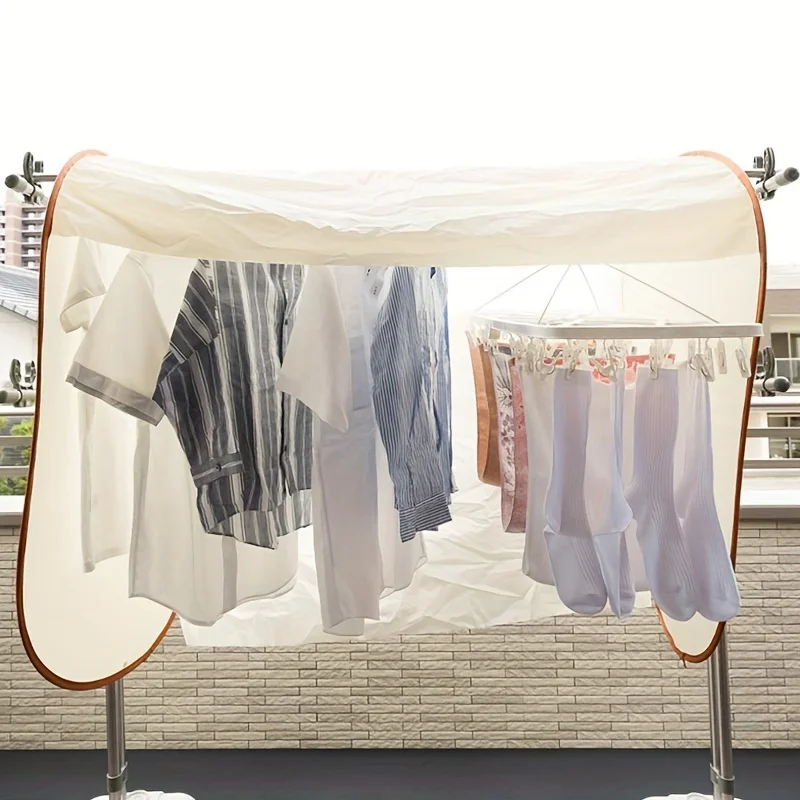160cm Waterproof Nylon Laundry Drying Cover Dustproof & Birdproof UV Resistant Portable with Easy Zipper Outdoor Drying Racks