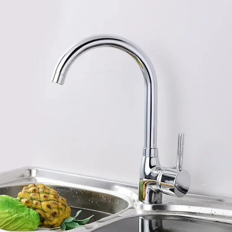 Hot and Cold Water Tap Household Kitchen Mixer Faucets Single Handle Single Handle Sink Tap Deck Mounted Kitchen Accessories