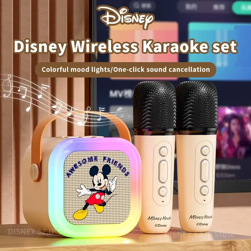 

Disney Wireless Microphone Speaker Set TD8 Mini Subwoofer SpeakersBuetooth 3D Surround Audio Small Sound Box With Mic Outdoor