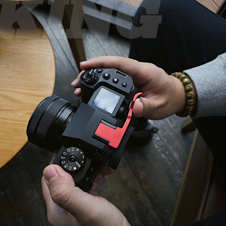 الألومنيوم غطاء الحذاء الساخن الإبهام حتى قبضة ل فوجي فوجي فيلم X-H2s X-H2 قبضة اليد الكاميرا مع الجلود ملصقا