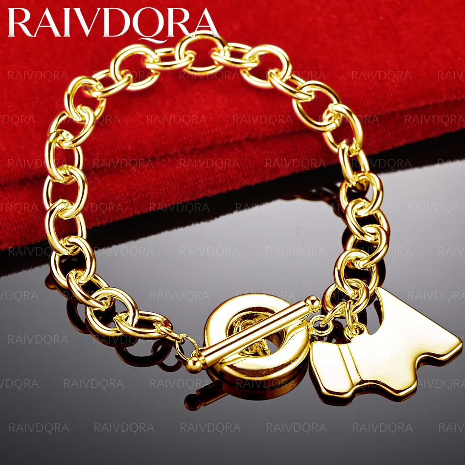 

18K Gold Plated Puppy Pendant Chain Bracelet For Women Fashion Jewelry Party Trend Charm Accessories
